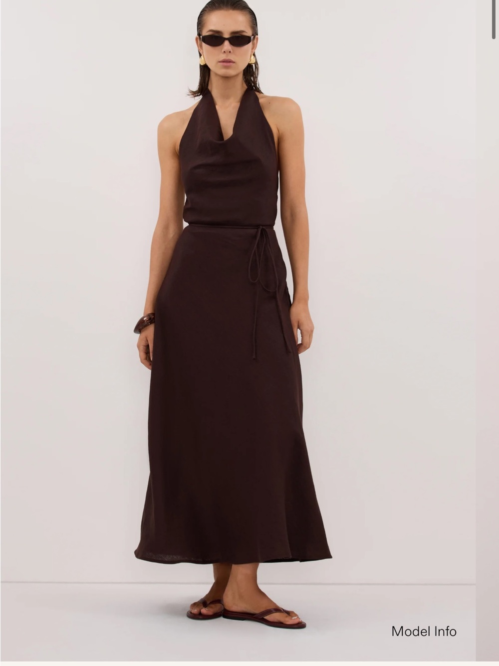 DISSH Brown Halter Maxi Dress